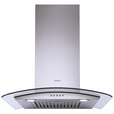 Elica GLACE SF ETB PLUS LTW 60 NERO PB LED Chimney with Installation Kit-Stainless Steel