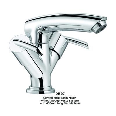 ESS ESS Deon Central Hole Basin Mixer Without Popup Waste System With 450Mm Long Flexible Hose