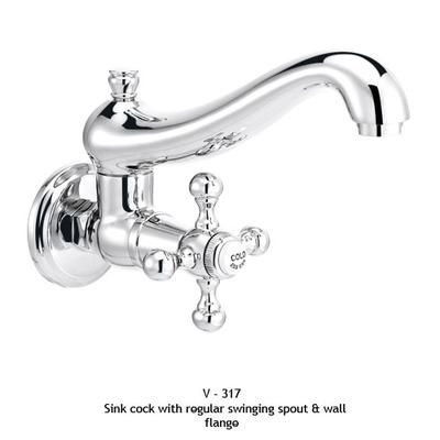 ESS ESS Victorian Sink Cock With Regular Swinging Spout & Wall Flange