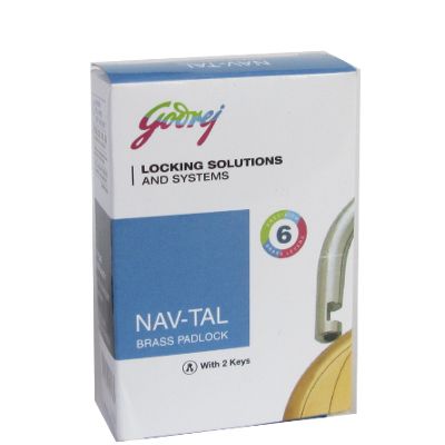 Godrej Lock - NAV-TAL Brass Padlock 6 Levers 2 Keys