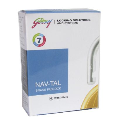 Godrej Lock - NAV-TAL Brass Padlock 7 Levers 3 Keys