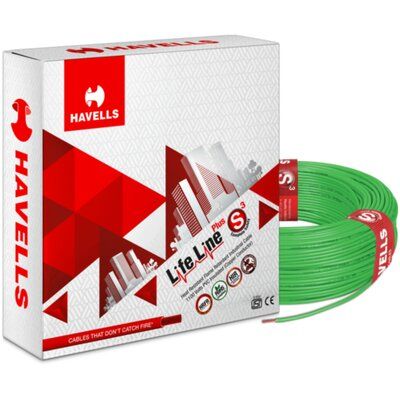 Havells Life Line Plus S3 Hrfr Cables 1.5 Sq Mm 90 M Green