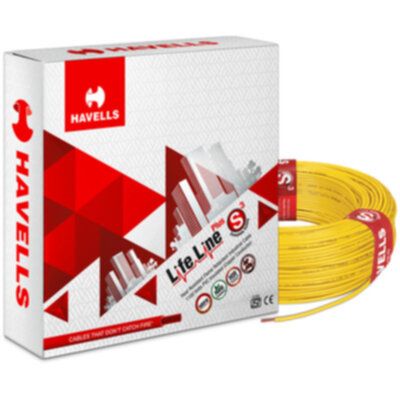 Havells Life Line Plus S3 Hrfr Cables 6.0 Sq Mm 90 M Yellow