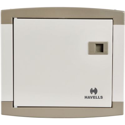 Havells MCB DB Box SPN Single Door 12 Way Real Grey QVE SERIES