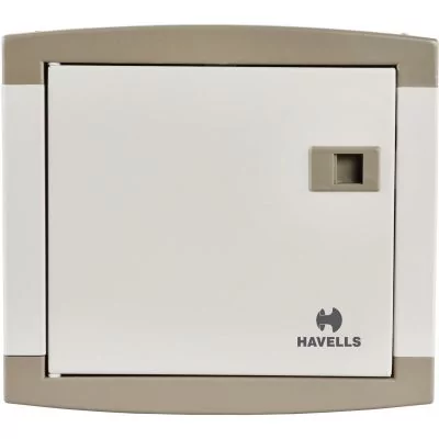 Havells MCB DB Box SPN Single Door 4 Way Real Grey QVE SERIES