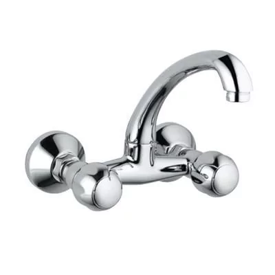 Jaquar Clarion Sink Mixer With Swinging Spout (Wall Mounted Model) With Connecting Legs & Wall Flanges