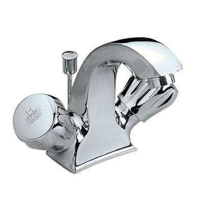 Jaquar Continental Central Hole Basin Mixer With Popup Waste System With 450Mm Long Braided Hoses