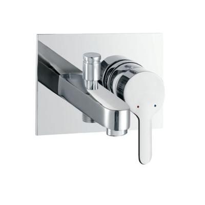 Jaquar Fusion Single Lever High Flow Bath & Shower Mixer (Concealed Body) Wall Mounted Model With Button Spout