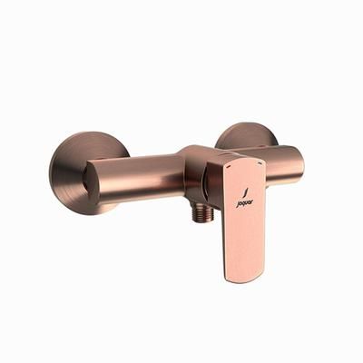 Jaquar Kubix Prime Single Lever Exposed Shower Mixer For Connection To Hand Shower With Connecting Legs & Wall Flanges Antique Copper