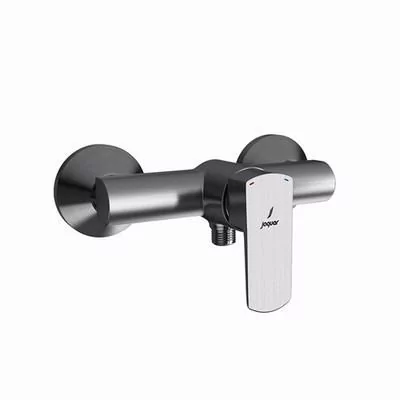 Jaquar Kubix Prime Single Lever Exposed Shower Mixer For Connection To Hand Shower With Connecting Legs & Wall Flanges Stainless Steel