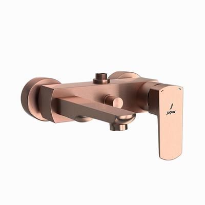Jaquar Kubix Prime Single Lever Wall Mixer With Provision For Connection To Exposed Shower Pipe (Sha-1211) With Connecting Legs & Wall Flanges Antique Copper