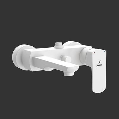 Jaquar Kubix Prime Single Lever Wall Mixer With Provision For Connection To Exposed Shower Pipe (Sha-1211) With Connecting Legs & Wall Flanges White Matt