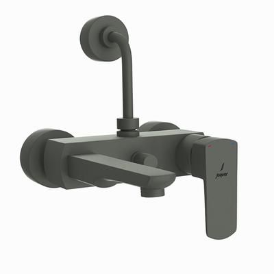 Jaquar Kubix Prime Single Lever Wall Mixer With Provision For Overhead Shower With 115Mm Long Bend Pipe On Upper Side, Connecting Legs & Wall Flanges Graphite
