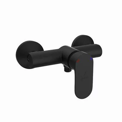 Jaquar Opal Prime Single Lever Exposed Shower Mixer For Connection To Hand Shower With Connecting Legs & Wall Flanges Black Matt