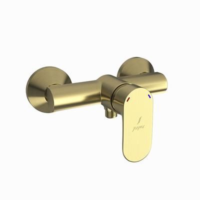 Jaquar Opal Prime Single Lever Exposed Shower Mixer For Connection To Hand Shower With Connecting Legs & Wall Flanges Dust Gold