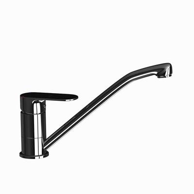 Jaquar Opal Prime Single Lever Sink Mixer With Swinging Spout (Table Mounted) With 450Mm Long Braided Hoses Black Chrome