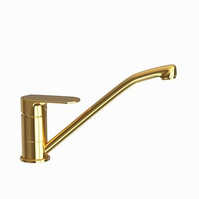 Jaquar Opal Prime Single Lever Sink Mixer With Swinging Spout (Table Mounted) With 450Mm Long Braided Hoses Full Gold