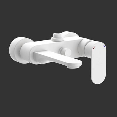 Jaquar Opal Prime Single Lever Wall Mixer With Provision For Connection To Exposed Shower Pipe (Sha-1211) With Connecting Legs & Wall Flanges White Matt