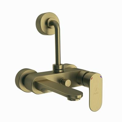 Jaquar Opal Prime Single Lever Wall Mixer With Provision For Overhead Shower With 115Mm Long Bend Pipe On Upper Side, Connecting Legs & Wall Flanges Antique Bronze