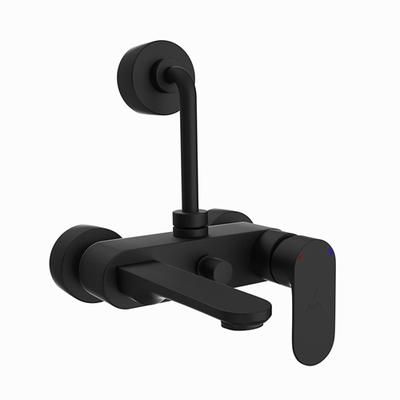 Jaquar Opal Prime Single Lever Wall Mixer With Provision For Overhead Shower With 115Mm Long Bend Pipe On Upper Side, Connecting Legs & Wall Flanges Black Matt
