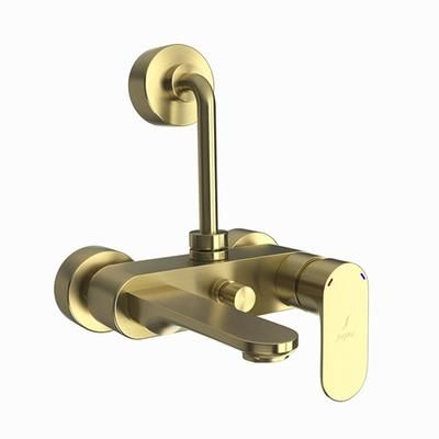 Jaquar Opal Prime Single Lever Wall Mixer With Provision For Overhead Shower With 115Mm Long Bend Pipe On Upper Side, Connecting Legs & Wall Flanges Dust Gold