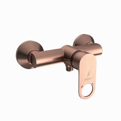 Jaquar Ornamix Prime Single Lever Exposed Shower Mixer For Connection To Hand Shower With Connecting Legs & Wall Flanges Antique Copper