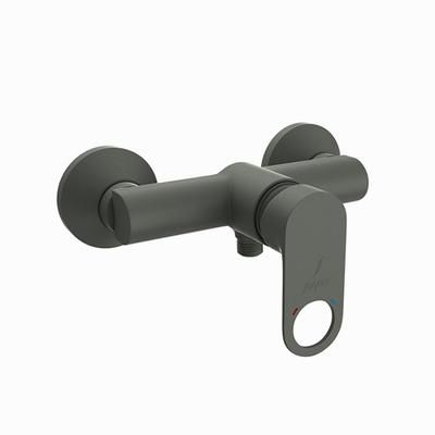 Jaquar Ornamix Prime Single Lever Exposed Shower Mixer For Connection To Hand Shower With Connecting Legs & Wall Flanges Graphite