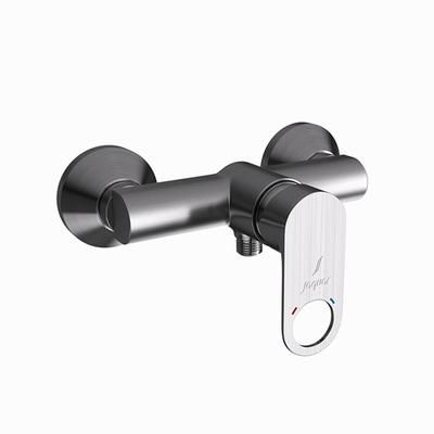 Jaquar Ornamix Prime Single Lever Exposed Shower Mixer For Connection To Hand Shower With Connecting Legs & Wall Flanges Stainless Steel