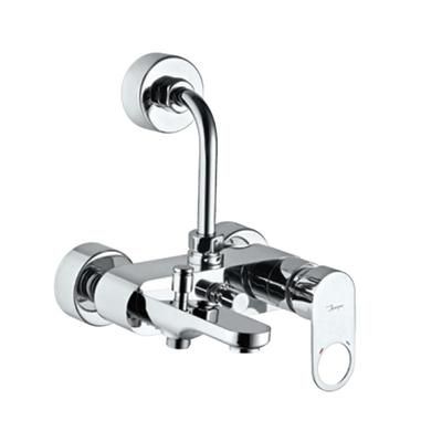 Jaquar Ornamix Prime Single Lever Wall Mixer 3-In-1 System With Provision For Both Hand Shower And Overhead Shower Complete With 115Mm Long Bend Pipe, Connecting Legs & Wall Flange (Without Hand & Overhead Shower) Chrome