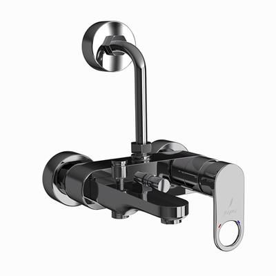 Jaquar Ornamix Prime Single Lever Wall Mixer 3-In-1 With Provision For Both Hand Shower And Overhead Shower Black Chrome
