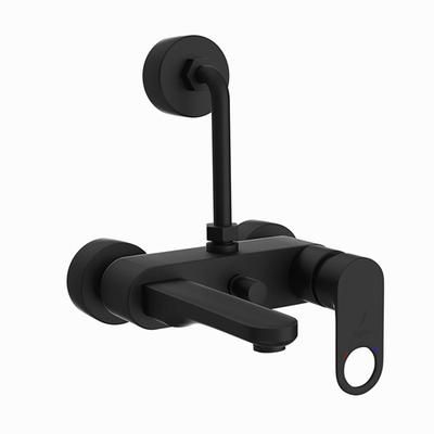 Jaquar Ornamix Prime Single Lever Wall Mixer With Provision For Overhead Shower With 115Mm Long Bend Pipe On Upper Side, Connecting Legs & Wall Flanges Black Matt