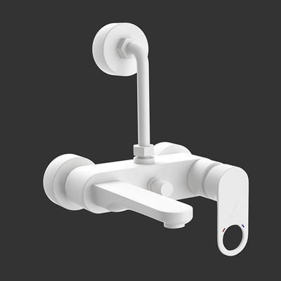 Jaquar Ornamix Prime Single Lever Wall Mixer With Provision For Overhead Shower With 115Mm Long Bend Pipe On Upper Side, Connecting Legs & Wall Flanges White Matt