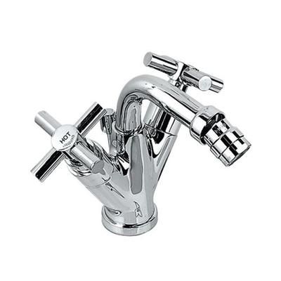 Jaquar Solo 1 - Hole Bidet Mixer With Popup Waste System With 375Mm Long Braided Hoses