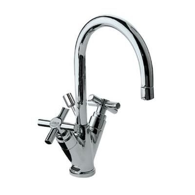 Jaquar Solo Central Hole Basin Mixer With Popup Waste System With 450Mm Long  Braided Hoses (15Mm Cartridge Size)
