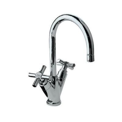 Jaquar Solo Central Hole Basin Mixer Without Popup Waste System With 450Mm Long Braided Hoses (15Mm Cartridge Size)