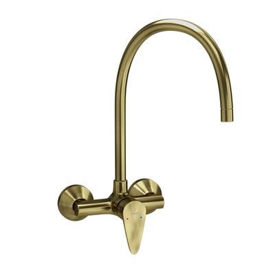 Jaquar Vignette Prime Single Lever Sink Mixer With Swinging Spout On Upper Side (Wall Mounted Model) With Connecting Legs & Wall Flanges Antique Bronze