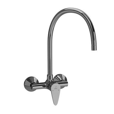 Jaquar Vignette Prime Single Lever Sink Mixer With Swinging Spout On Upper Side (Wall Mounted Model) With Connecting Legs & Wall Flanges Stainless Steel