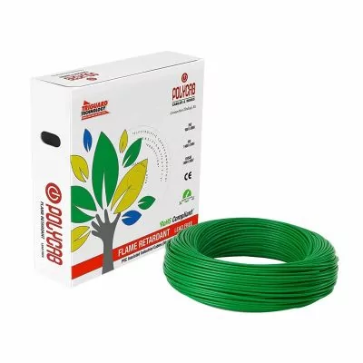 Polycab FR Electrical Cables 4 sqmm Green - 200 mtrs