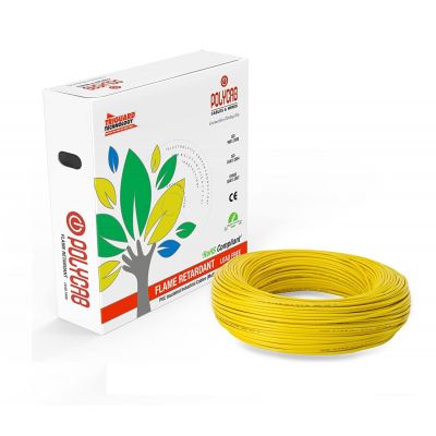 Polycab FRLF Electrical Cables 4 sqmm Yellow - 90 mtrs