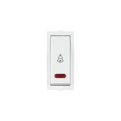 Roma 10A Bell Push White Switch with Neon