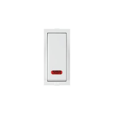 Roma 10AX 1 Way White Switch with Neon