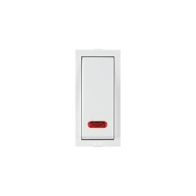 Roma 20A 1 way White Switch With Neon