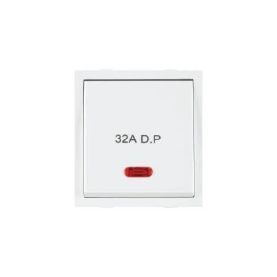 Roma 32A D.P 1 Way White Switch With Neon (Heavy Duty Double Pole Main Switch)