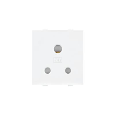 Roma 6A 3 Pin White Socket with ISI