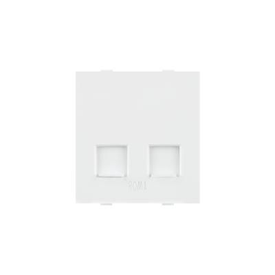 Roma White,  RJ 11, Telephone Jack Double With Shutter