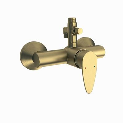 Jaquar Vignette Prime Single Lever Exposed Shower Mixer With Provision For Connection To Exposed Shower Pipe & Hand Shower With Connecting Legs & Wall Flanges Antique Bronze