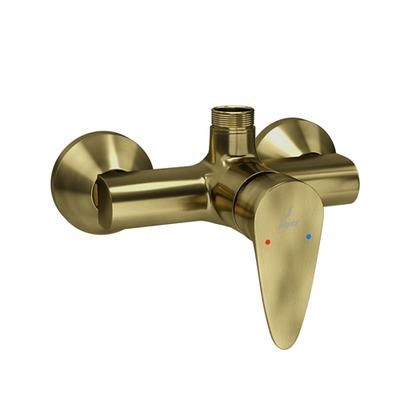 Jaquar Vignette Prime Single Lever Exposed Shower Mixer With Provision For Connection To Exposed Shower Pipe With Connecting Legs & Wall Flanges Antique Bronze