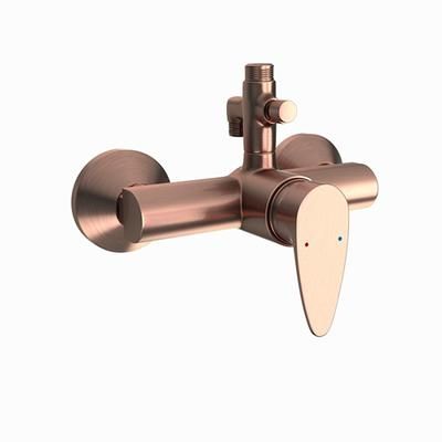 Jaquar Vignette Prime Single Lever Exposed Shower Mixer With Provision For Connection To Exposed Shower Pipe & Hand Shower With Connecting Legs & Wall Flanges Antique Copper