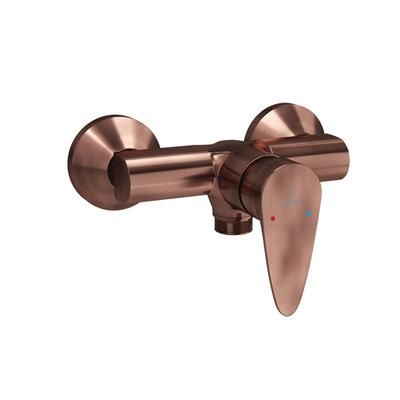 Jaquar Vignette Prime Single Lever Exposed Shower Mixer For Connection To Hand Shower With Connecting Legs & Wall Flanges Antique Copper