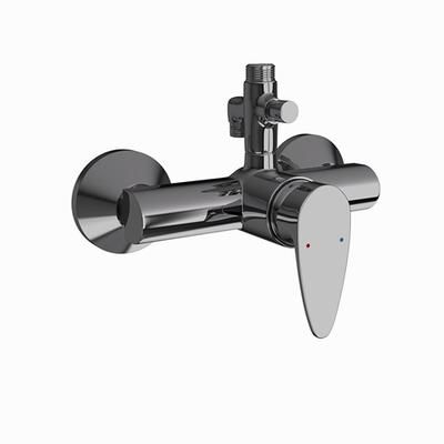 Jaquar Vignette Prime Single Lever Exposed Shower Mixer With Provision For Connection To Exposed Shower Pipe & Hand Shower With Connecting Legs & Wall Flanges Black Chrome